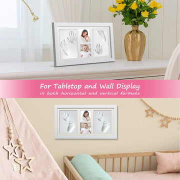 Baby Hand And Footprint Kit, Baby Picture Frame Kit, Baby Nursery Memory Art Kit Frames,1200 Grams Of Clay - Best Baby Shower Gi