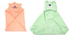 CTMKIDS Baby Wrap with Cap for Kids 74x74 cm Peach & Baby Hooded Cum Wrap Blanket for Kids 92x66 cm Sea Green