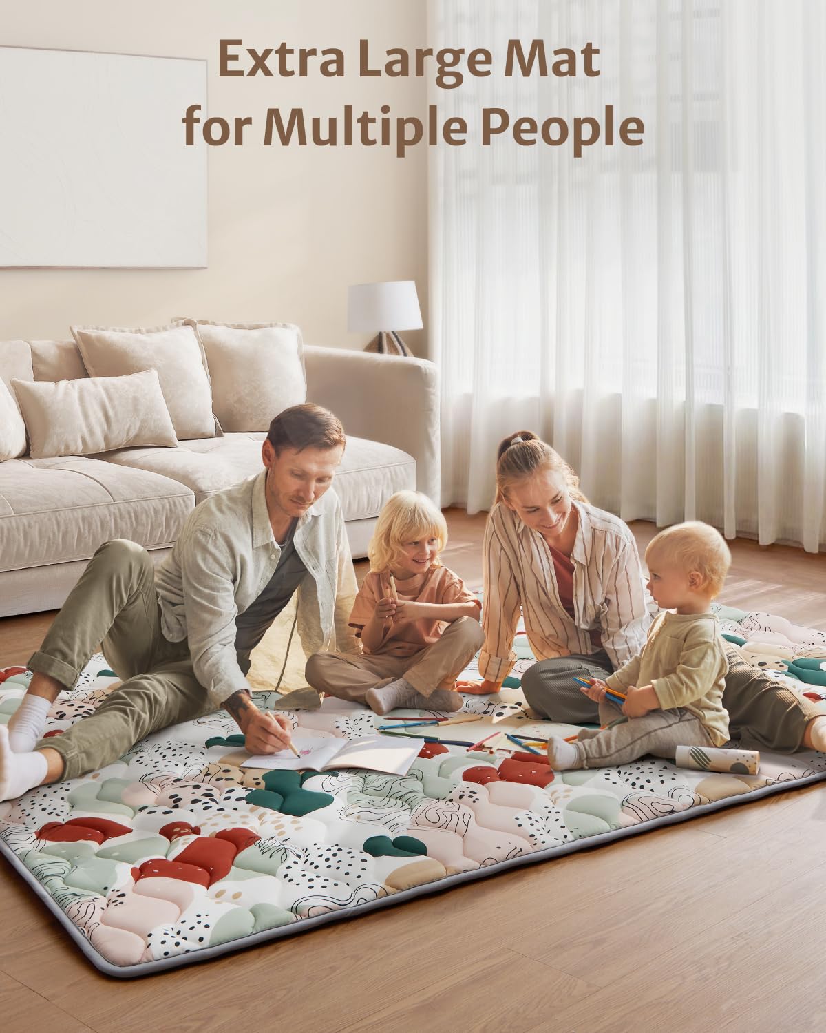 Blissful Diary Baby Play Mats For Floor, 71X59 Inch Thicker Foam Playmats For Babies And Toddlers, Soft Cushioning Baby Crawling