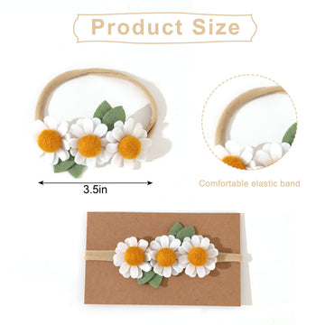 Felt Daisy Baby Headband- Two Groovy And Wild One Party Accessories, Woodland Baby Headbands, New Born Shooting Props, Half Birt