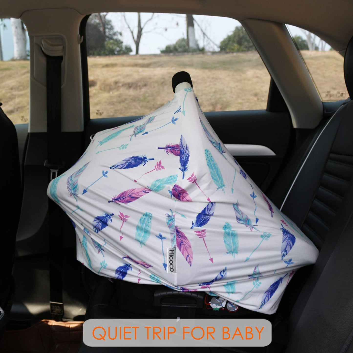 Carseat Canopy Covers For Breastfeeding - Baby Car Seat Covers Breastfeeding Cover Multi Use Boys And Girls Shower Gifts (Feathe