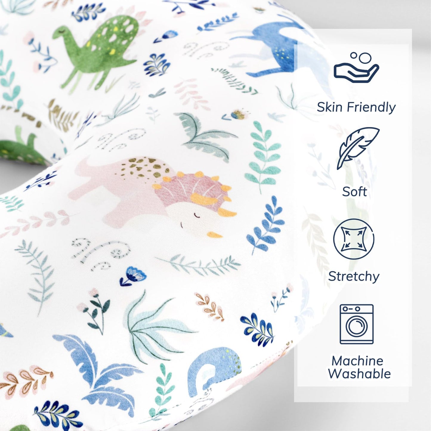 Pea Pod Nursing Pillow Cover 2 Pack Soft & Adorable Slipcovers For Breastfeeding Pillows, Comfortable Stretchy Feeding Pillow Co