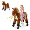 J-Sun-7 Baby Rocking Horse - Ride on Horse Toy, Plush Ride on Pony, Rideable Horse with Wheels and Realistic Sounds, for Girls a