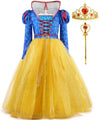 Xefenki Princess Costume Dress for Girls Halloween Cosplay Birthday Party Outfit With Crown Wand