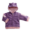 Babysoy Baby & Tot Girl Bunny Ears Fleece Hoodie Jacket (6-12 Months, Eggplant)
