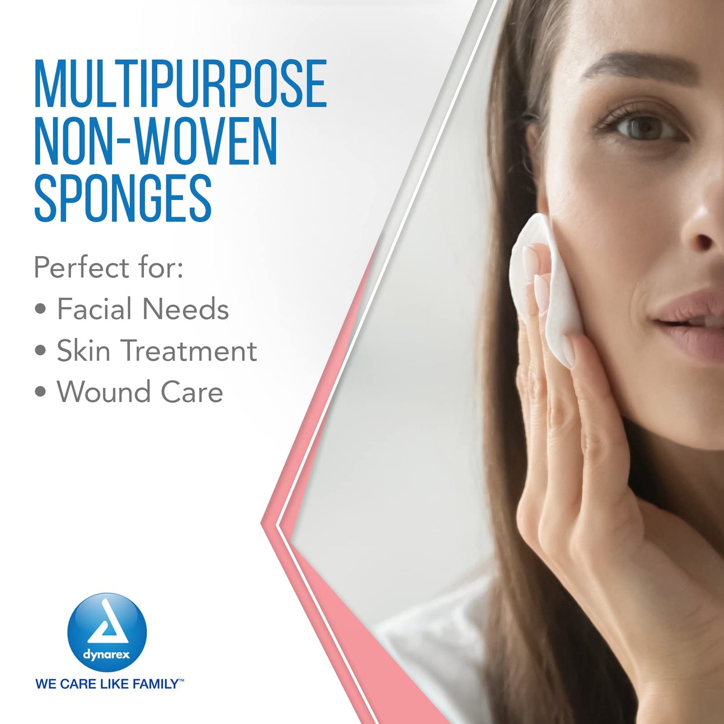 Dynarex Non-Woven Sponges, Non-Sterile Gauze, 2X2 And 4 Ply, Perfect For Facial Needs, Skin Treatment, & Wound Care, Made From H