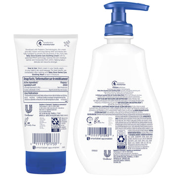 Dove Baby Skin Care Bundle - Colloidal Oatmeal Derma Care Soothing Wash & Eczema Care Soothing Cream, Fragrance Free (2 Piece Se