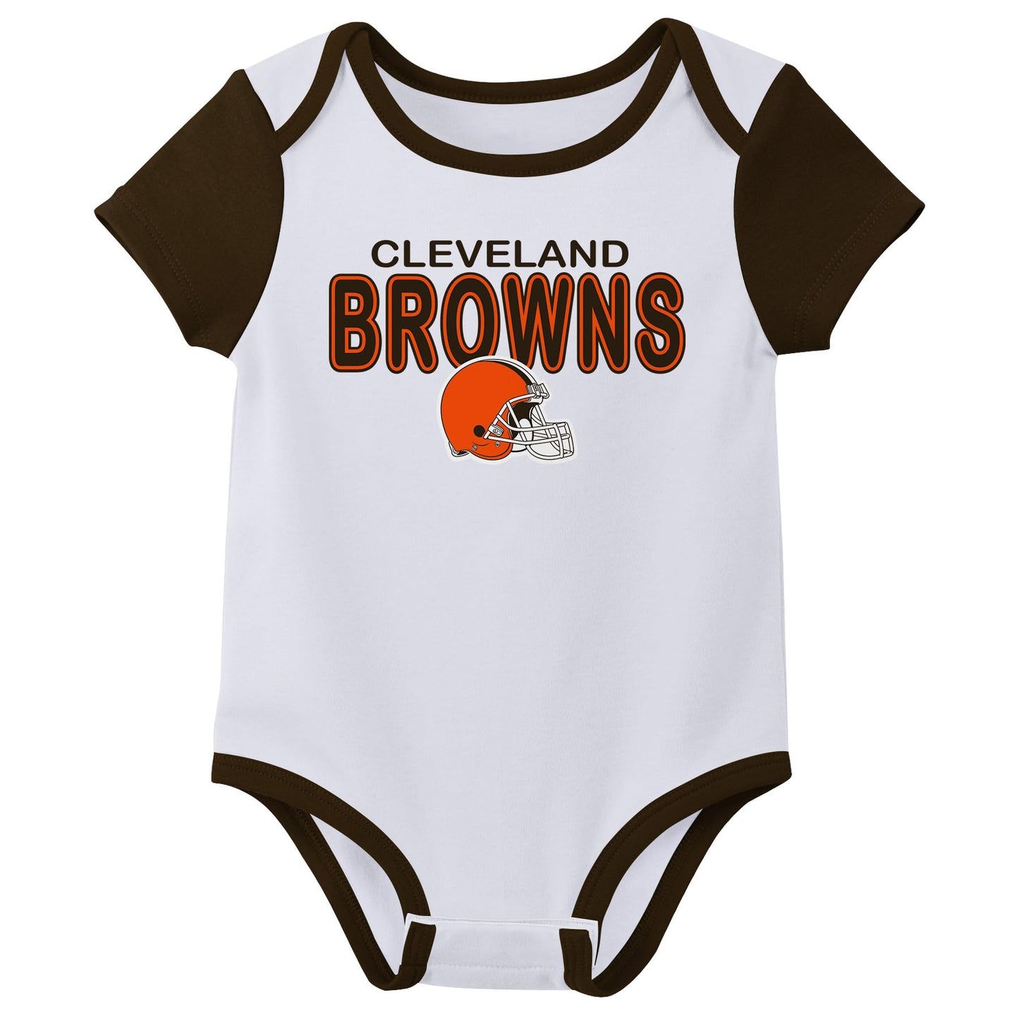 Outerstuff Nfl Newborn Baby And Infant Short Sleeve Bodysuit Variety 3-Pack - Cleveland Browns, 12M