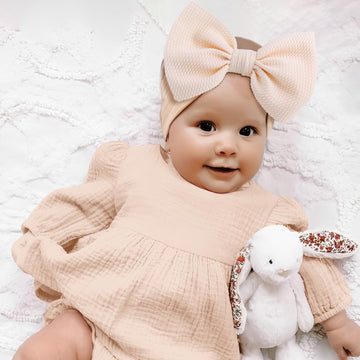 Lanmerry Headband Bows For Baby Girls Stretchy Headwraps Handmade Hair Accessories For Baby Girls Hot Pink Newborn Bows Purple 5