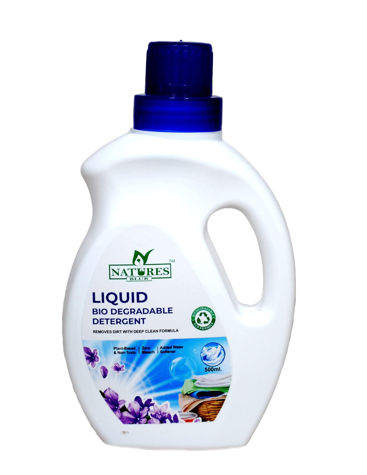 Naturas Blur Liquid Laundry Detergent, 500Ml, Front Load,Removed Dirt With Deep Clean Formula, Plant Based With Non Toxic Formul