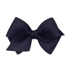 Wee Ones Girls' Classic Grosgrain Hair Bows On A Weestay No-Slip Hair Clip, Handmade, Wee Sized Bow, Navy