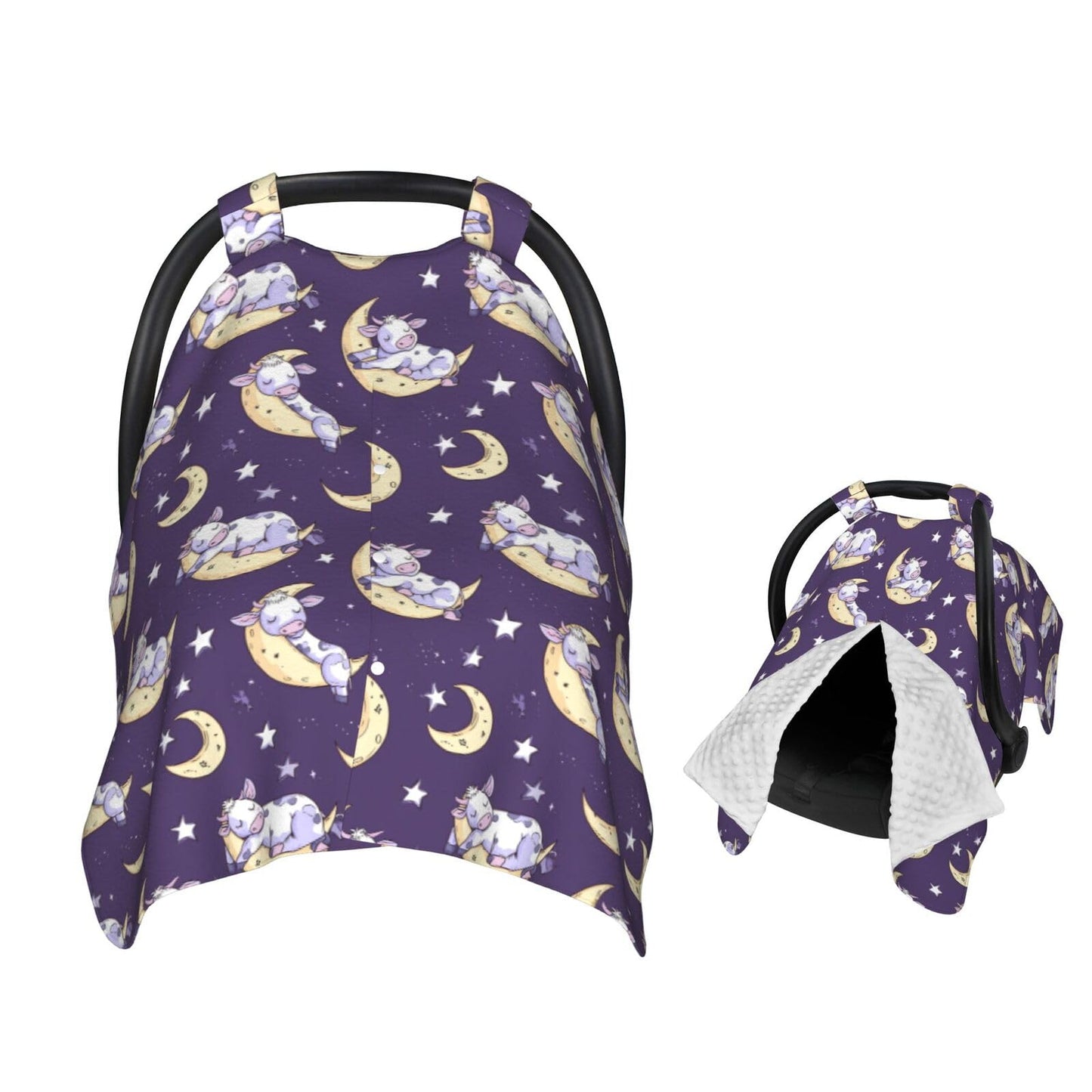 Muishi Cartoon Cows Sleeping Baby Car Seat Canopy Nursing Cover for Newborn Car Seat Breastfeeding Covers Blanket Newborn Shower