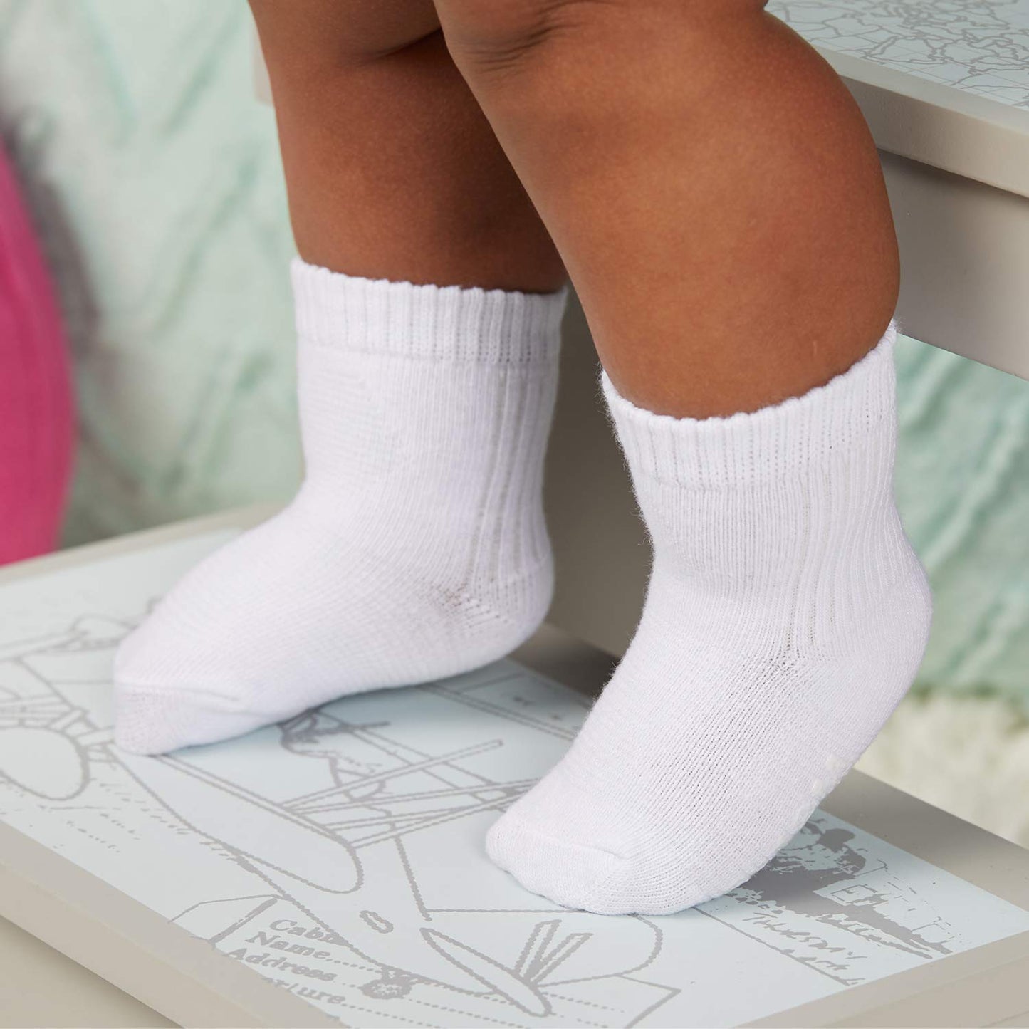 Fruit Of The Loom Baby 14-Pack Grow & Fit Flex Zones Cotton Stretch Socks - Unisex, Girls, Boys (2-4 Years, Grey)