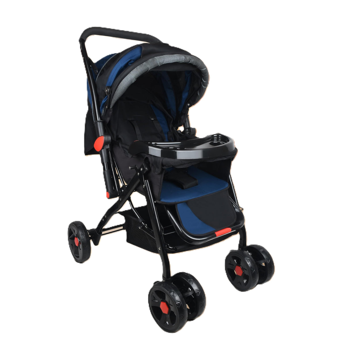 Babypop Baby Stroller/Pram for 0 to 3 Years, New Born/Kids, 5 Point Safety Harness, Adjustable backrest, 360 Swivel Wheel, Large