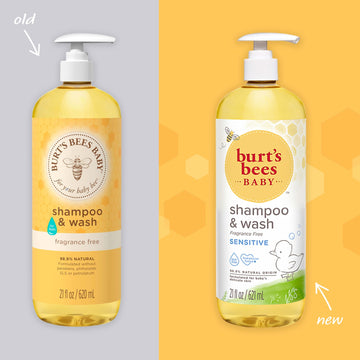 Burt'S Bees Baby Shampoo And Wash Set, Fragrance Free, 2-In-1 Natural Origin Plant Based Formula For Sensitive Skin, Hypoallerge