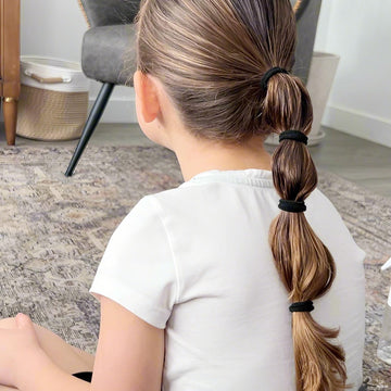 200 Pack Hair Ties Beoffer Kids Baby Toddlers Girls Elastics Hair Bands No Damage Black Small Rubber Bands Ponytail Pigtails Hol