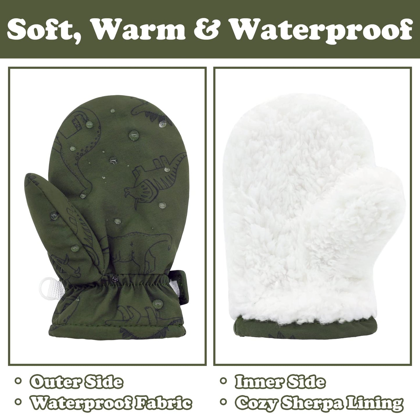 Sarfel Toddler Gloves Ages 2-4 Toddler Waterproof Mittens For Toddler Boys Toddler Mittens Waterproof Toddler Winter Gloves 4T