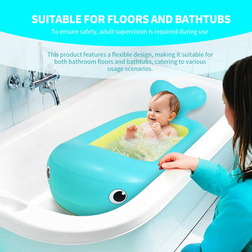 Inflatable Baby Bathtub In Whale | Portable Travel Baby Bathtub For Infants | Lightweight, Leakproof, And Foldable Baby Bath | I