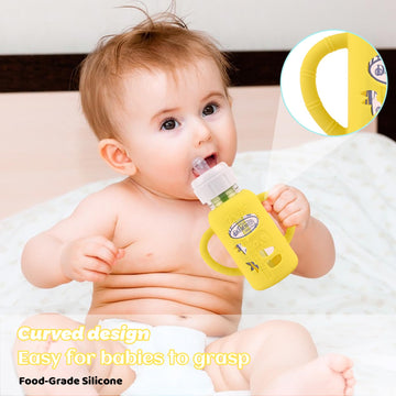 3 Pack Baby Bottle Handles, Silicone Sleeves For Dr Brown'S Glass Baby Bottles, Anti Breakage Baby Bottle Holder, Compatible Dr.