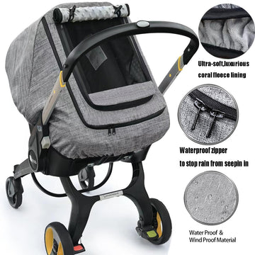 Waterproof Baby Car Seat Cover,Cold Weather Carseat Cover For Babies,Infant Car Seat Cover Canopy For Boy Girls,Windproof Car Se