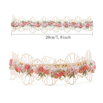 Bfnaagirl Baby Girl Floral Headband Nylon Flower Crown Elastic Hairband 3Pcs Hair Accessories Gift For Girls (9561)