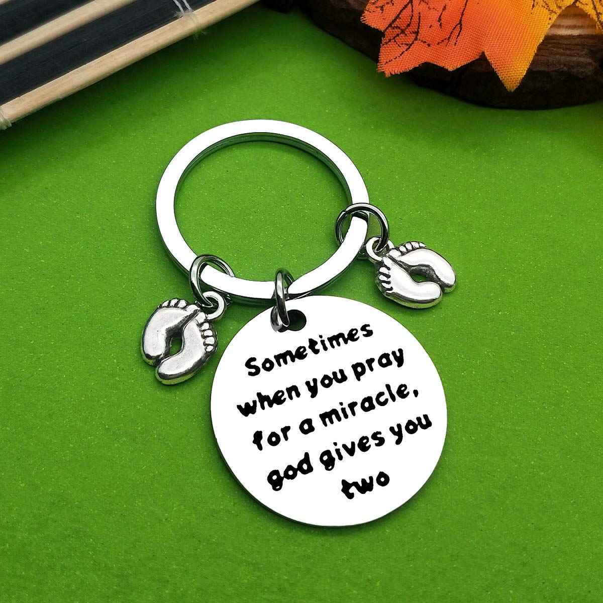 Mom To Be Gift Keychain Pregnancy Announcement Gift Twin Mom Gift New Mom Gift Twin Mom Jewelry First Time Mom Gift Pregnant Mom