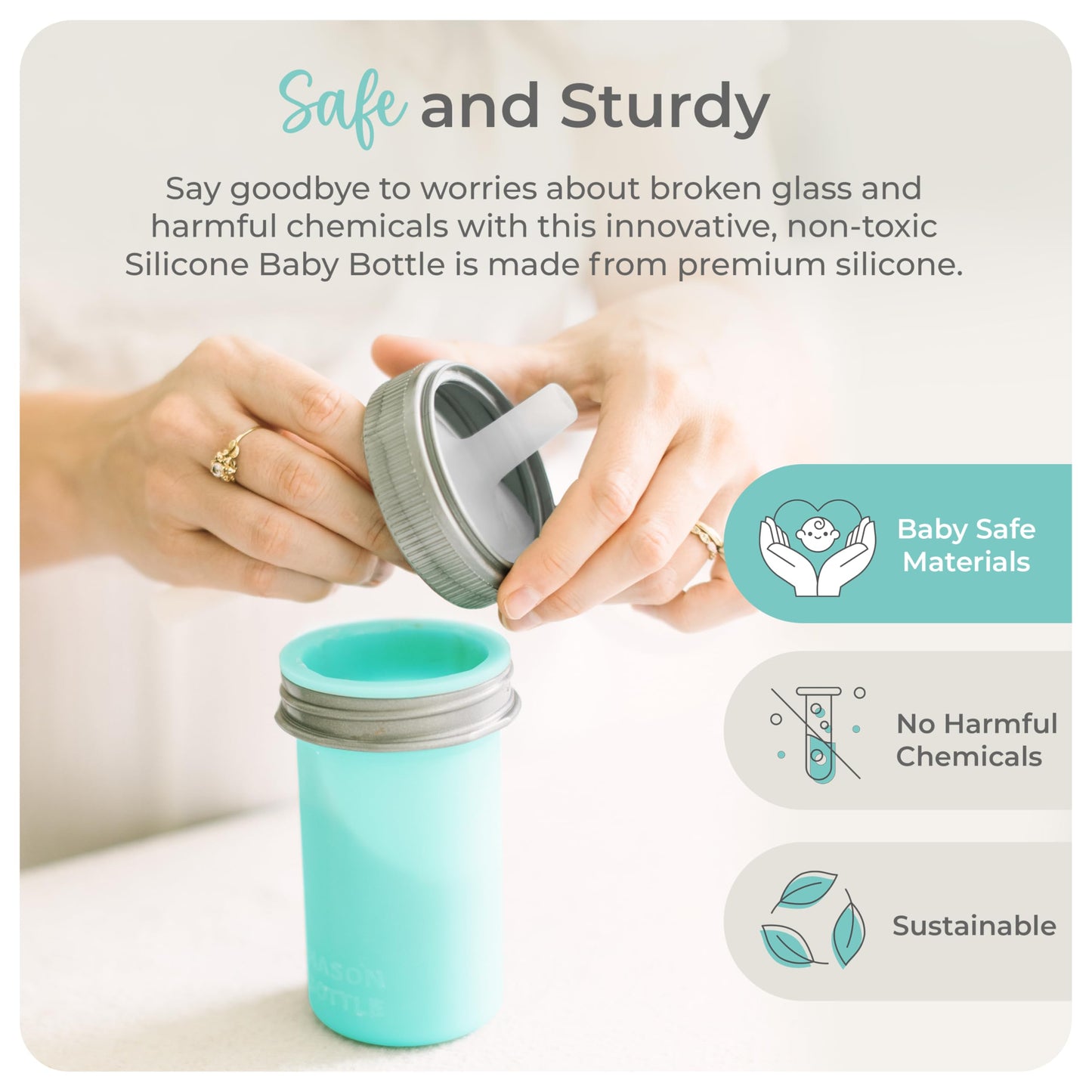 Mason Bottle 8Oz Silicone Squeeze Pouch With Straw - Reusable Baby Food And Snack Pouch For Toddlers - Soft Food And Liquid Bott