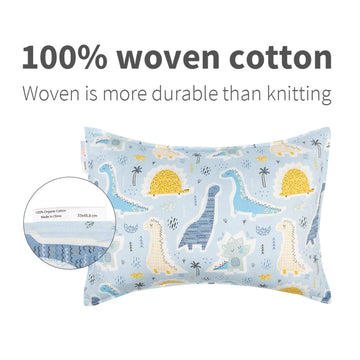 Alvababy Toddler Pillowcases, Fits 14X19 In Kids Pillow, 2 Pack Organic Cotton Baby Pillow Cover Envelope Kids Pillowcases For B