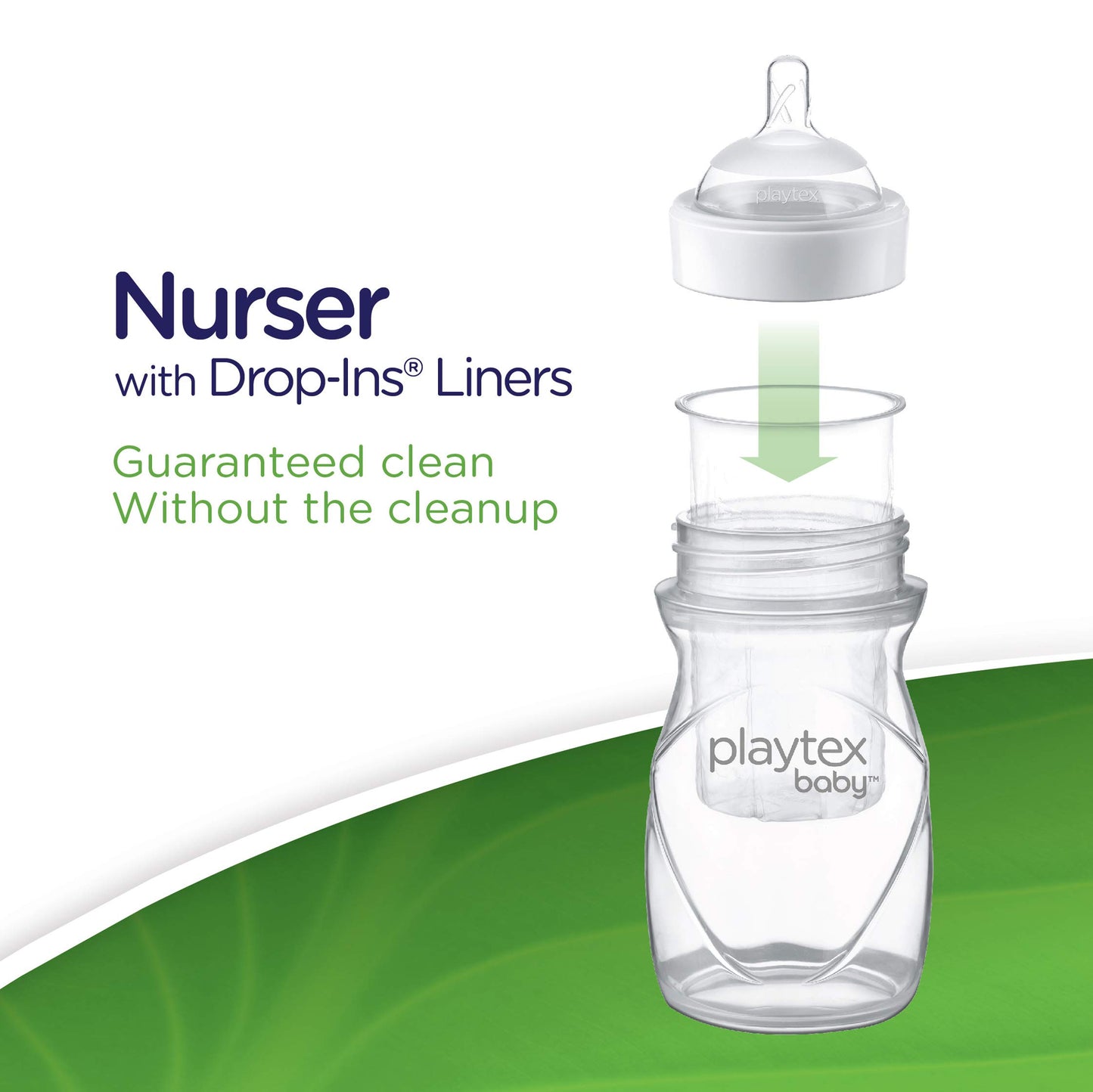 Playtex Baby Nurser Bottle Gift Set, With Pre-Sterilized Disposable Drop-Ins Liners, Closer To Breastfeeding