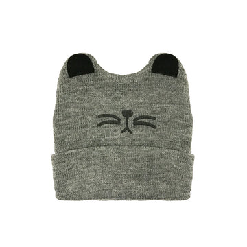 Allydrew Happy Cat Ear Knitted Beanie Winter Hat For Baby, Gray