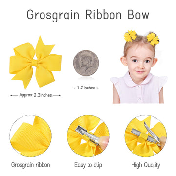 Choicbaby 2.3 Inches Mini Baby Hair Bows 60Pcs Grosgrain Ribbon Toddler Hair Accessories With Alligator Clip Bow For Baby Girls