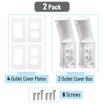 Bates - Baby Safety Outlet Cover Box, 2 Pack, Baby Proof Outlet Covers Baby Proofing, Plug Covers For Electrical Outlets, Socket