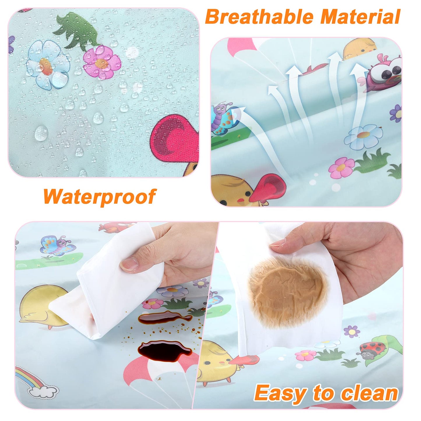 Pewingo Weaning Bib & Blw Attaches And Fully Cover To Baby Highchair, Long Sleeves Bib With Waterproof, Comfortable,Machine Wash