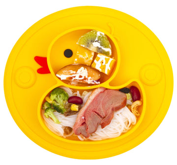 Linowos Silicone Divided Toddler Plates, Portable Non Slip Suction Plates For Children Babies And Kids Bpa Free Baby Dinner Plat