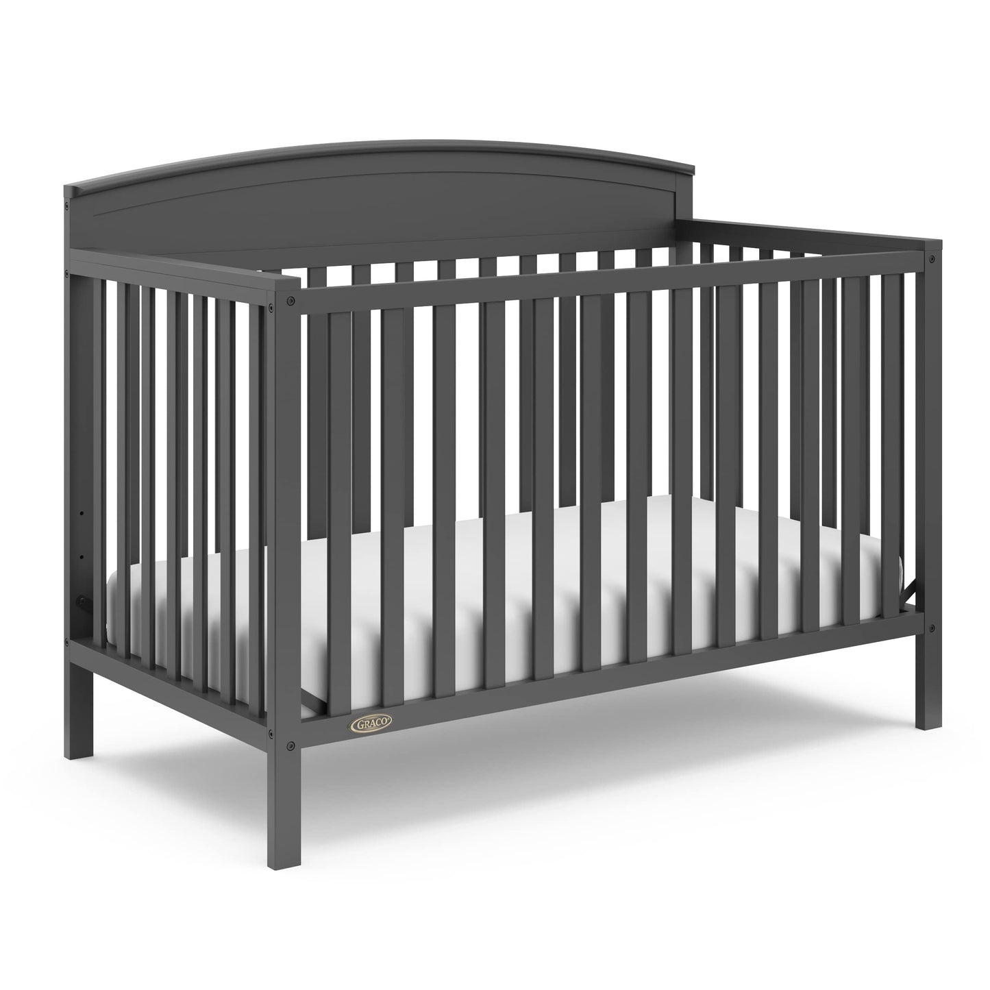 Graco Benton 5-in-1 Convertible Crib (Gray) - GREENGUARD Gold Certified, Converts from Baby Crib to Toddler Bed, Daybed and Full