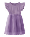 Twkioue Kids Girl Summer Ruffle Sleeve Tutu Tulle Fluffy Party Birthday Dresses 817 Dark Purple 120