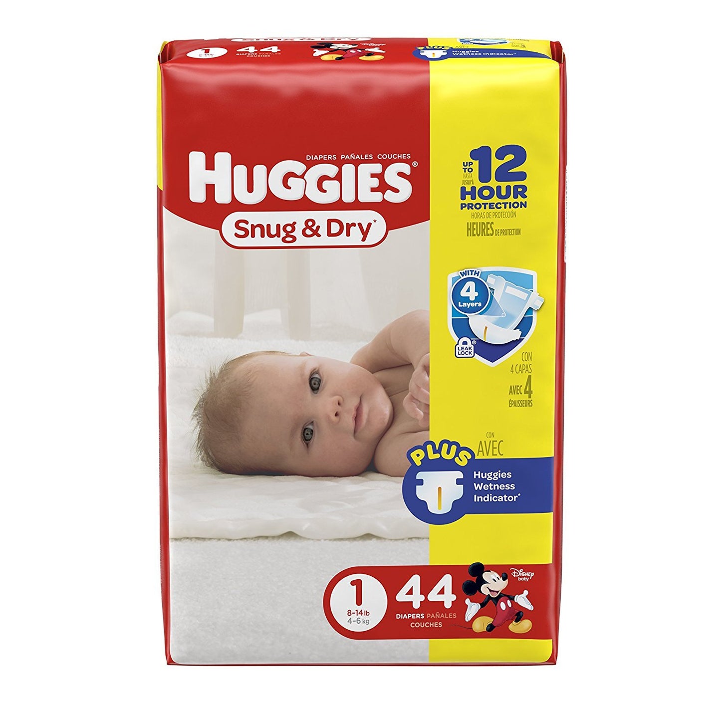 HUGGIES Snug & Dry Diapers, Size 1, 44 ct