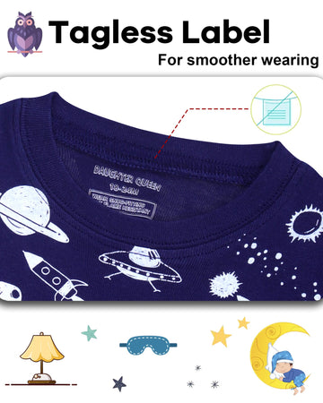 Daughter Queen Boys Pajamas 18-24 Months Summer Pjs Space Pj Sets Baby Toddler Cotton Short Sleeve Sleepwear Astronaut Jammies S