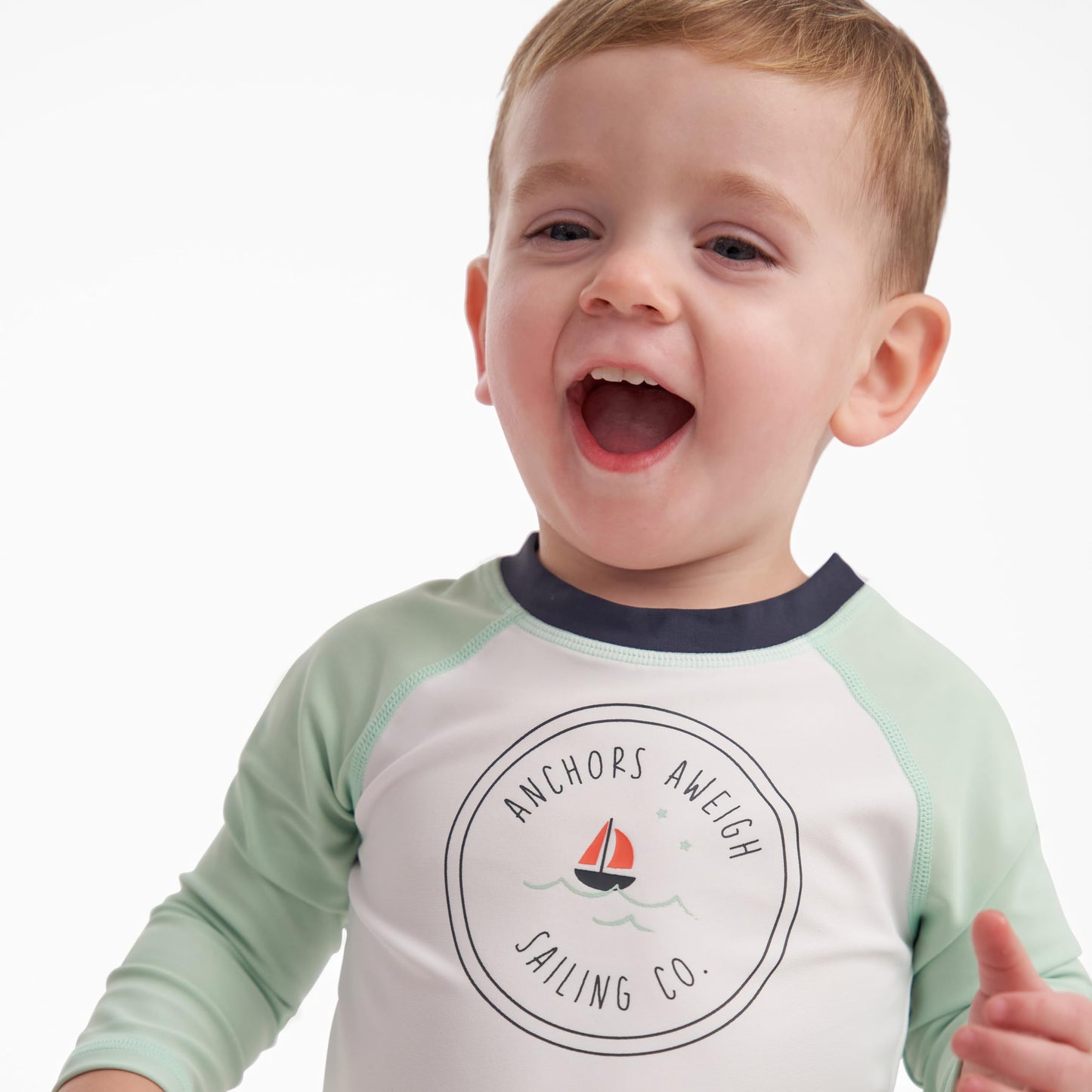 Gerber Baby Boy'S Toddler Long Sleeved Rashguard Swim Bathing Suit Set, Blue Sailboat, 3T