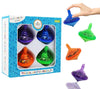 The Dreidel Company Hanukkah Musical Light-Up Dreidel Spinning Tops Set, Plays 2 Classic Hanukkah Songs, Assorted Colors (4-Pack