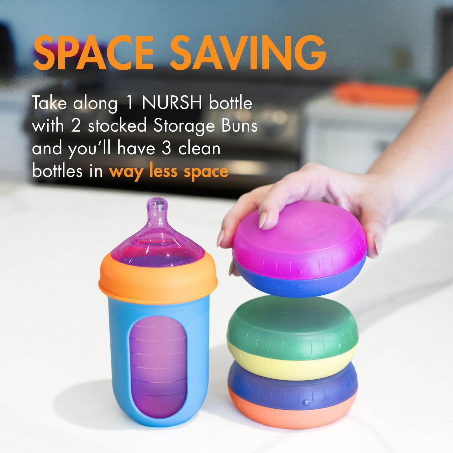 Boon Nursh Storage Buns For Baby Feeding Essentials - Baby Bottle Organizer And Storage - Holds Boon Nursh Bottle Pouches, Nippl