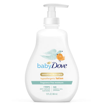 Baby Dove Face And Body Lotion For Sensitive Skin Sensitive Moisture Fragrancefree Lotion, 13 Ounce