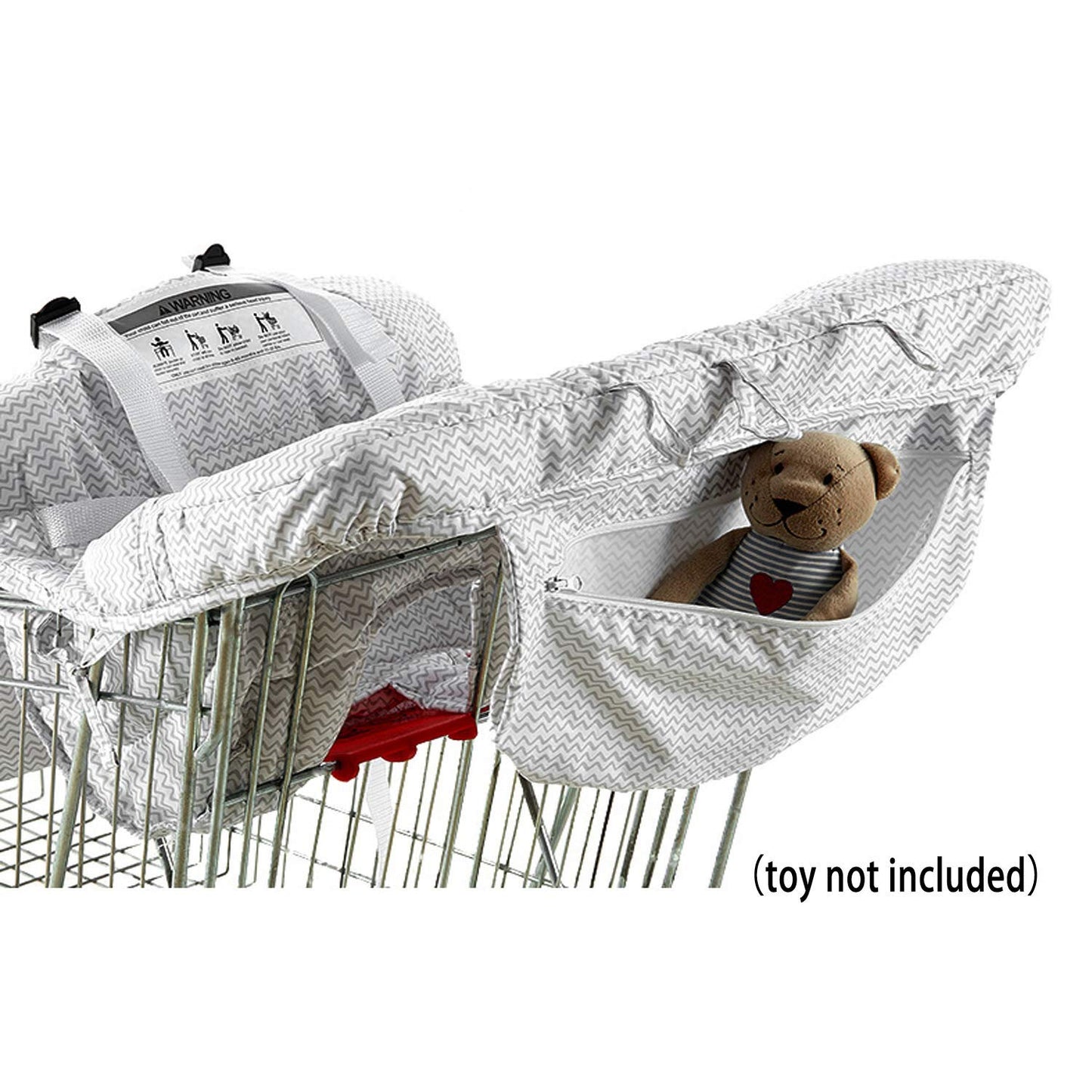 Premium Shopping Cart Cover & High Chair Cover, Easy Install, Harness System, Soft Comfort Cushioning, Universal Size (Chevron)