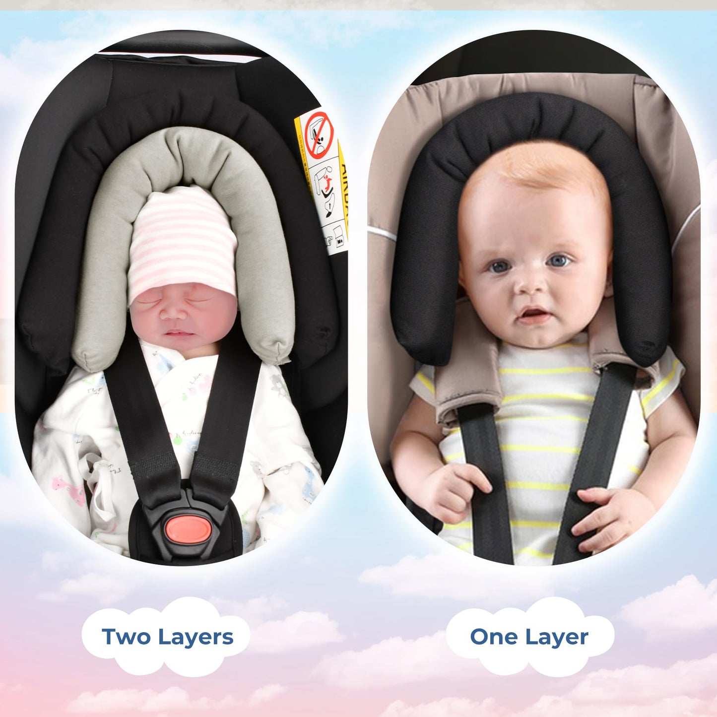 Coolbebe Upgraded 2-In-1 Babybody Supports For Newborn Infant - Extra Soft Breathable Car Seat Insert Cushion Pad, Perfect For C