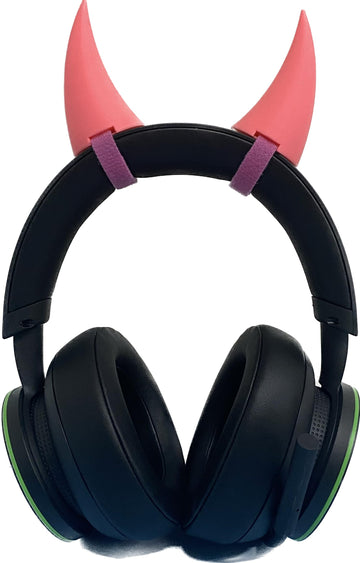 2X Demon Horns For Headset/Cosplay - Made In Usa -16 Colors Combos (Pink)