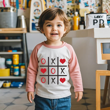Boys Valentines Day Shirt Toddler Girls 3T Xo Xo Heart Long Sleeve Raglan Little Kids Shirts For Valentines Pink Tops