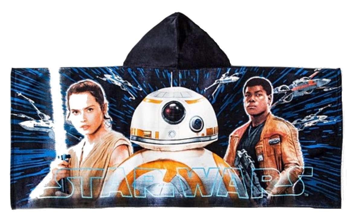 Star Wars Hooded Towel Finn, Rey & Bb8 Cotton Bath, Beach, Pool