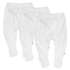 Honestbaby 3-Pack Organic Cotton Footed Harem Pants, Bright White, 6-9 Months