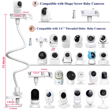Eysaft Baby Monitor Mount Baby Kamera Holder Compatible With Infant Optics Dxr-8 Pro,Nanit N322Nw, Anmeate Sm935E,Vava,Hellobaby