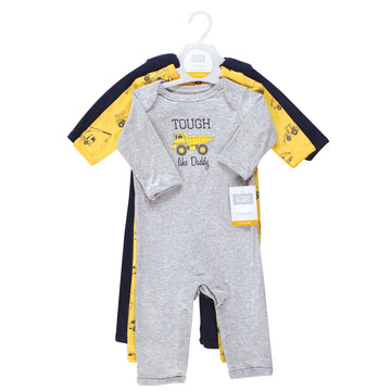 Hudson Baby Unisex Baby Cotton Coveralls, Construction, 6-9 Months